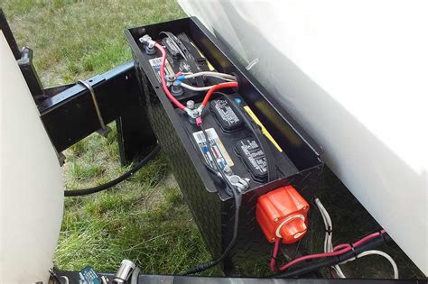 rv metal battery bank box|caravan battery box chassis mounted.